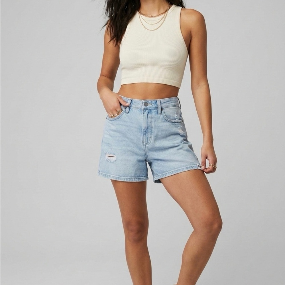 Calvin Klein Jeans High Rise Stretch Denin Shorts Sz 30 Light Wash Omega Pocket